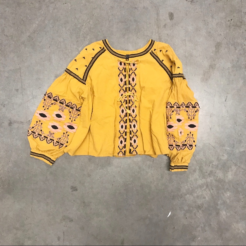 mustard yellow boho top